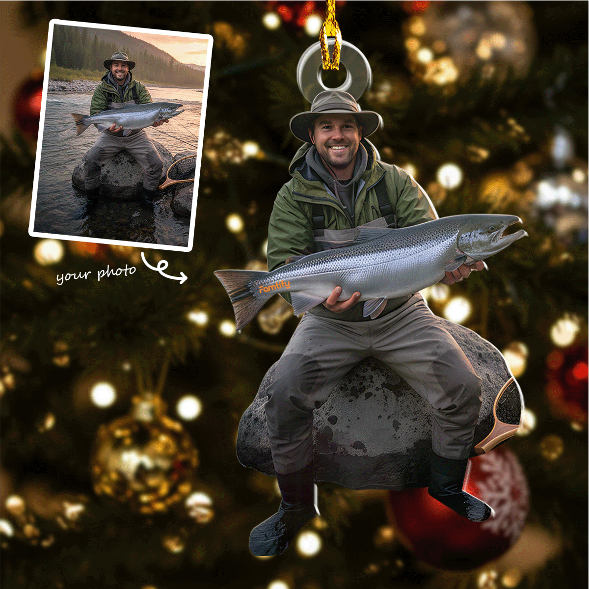 Love Fishing – Personalized Photo Acrylic Ornament
