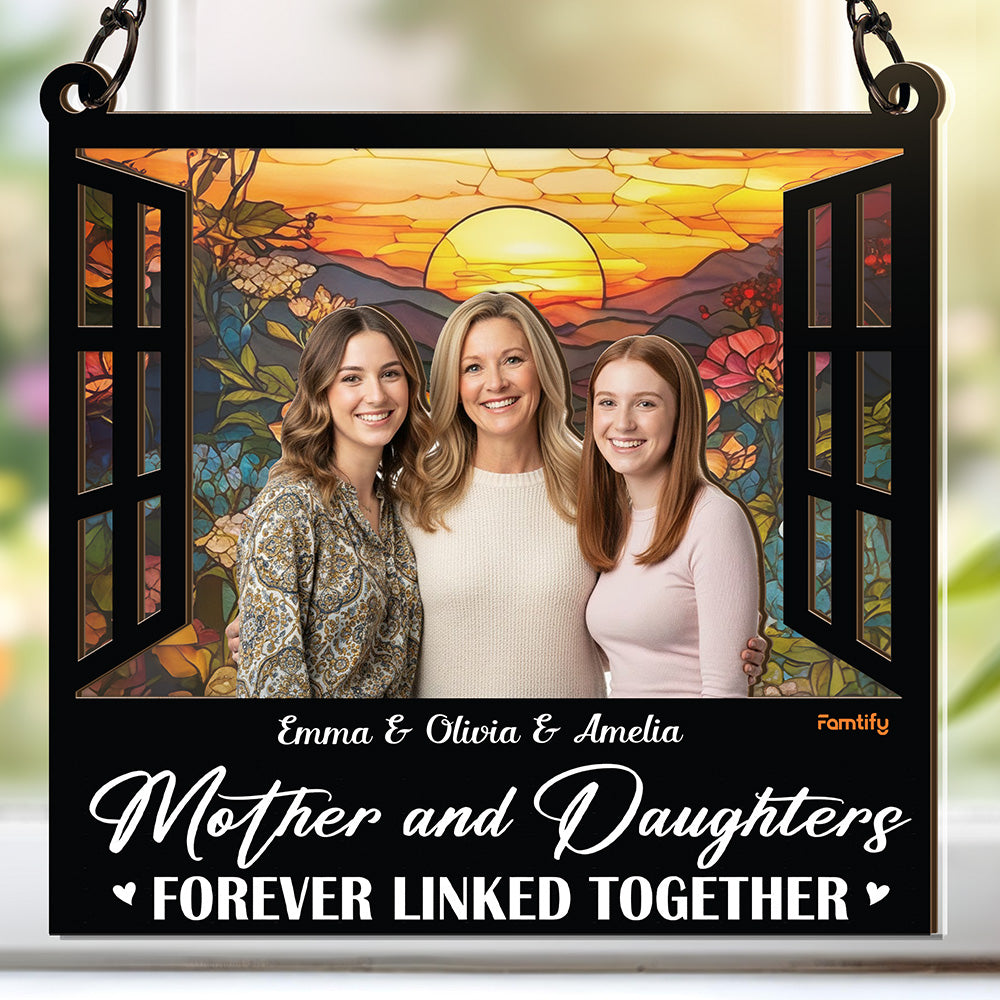 Forever Linked  Photo Acrylic Suncatcher Gift for Mom and Grandma