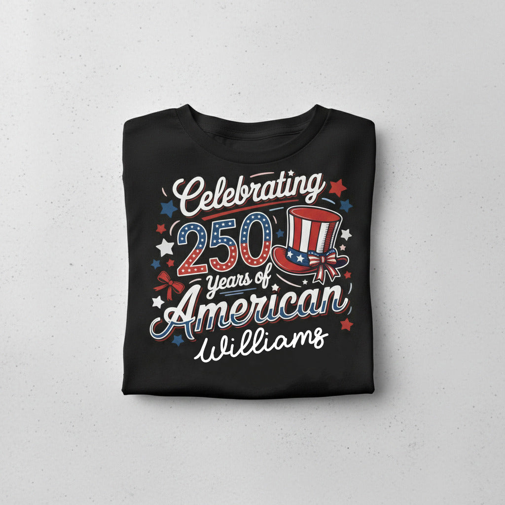 Personalized USA 250th Anniversary T-Shirt – Celebrating 250 Years of American Custom Name Shirt