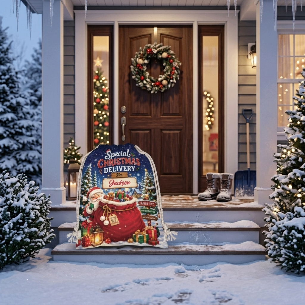 Personalized Special Christmas Delivery Christmas Sack, Custom Name Santa Gift Bag
