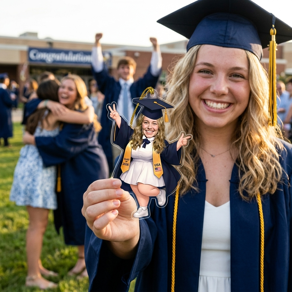 Personalized Graduation Year and Photo Acrylic Ornament