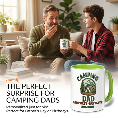 Personalized Camping Mug for Dad – Custom Name Coffee Mug Gift for Father