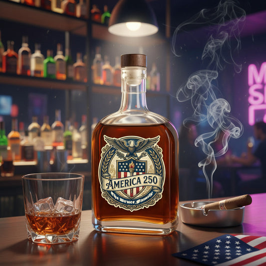 1776 America Patriotic Independence Day Whiskey Bottle