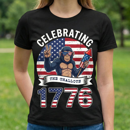 Funny USA 250th Anniversary T-Shirt – Celebrating 1776 Patriotic Monkey 4th of July Shirt 2026