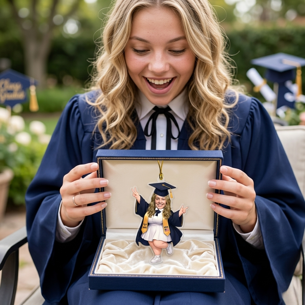 Personalized Graduation Year and Photo Acrylic Ornament