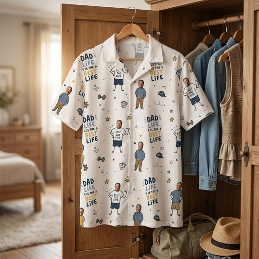 Dad Life Is The Best Life Hawaiian Shirt | Personalized Father's Day Gift for Dad