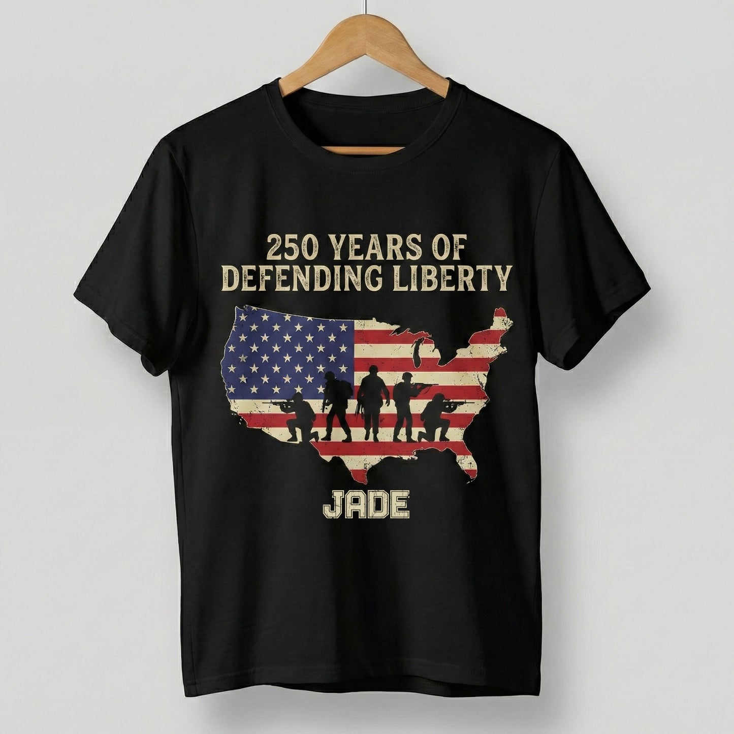 250 Years of Defending Liberty Shirt – Patriotic Military USA Map T-Shirt Personalized Veteran Tribute Tee