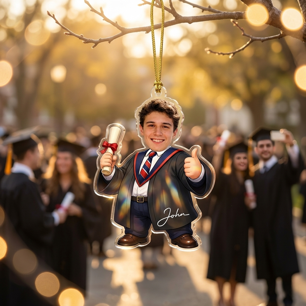 Personalized Graduation Name and Photo Acrylic Ornament