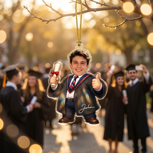 Personalized Graduation Name and Photo Acrylic Ornament
