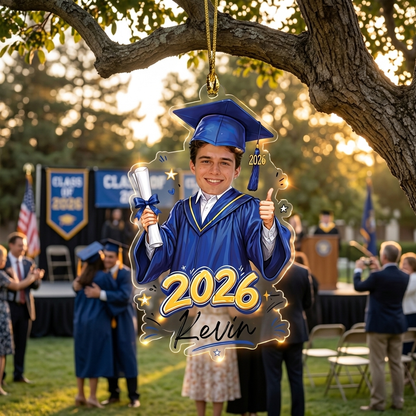 Personalized Graduation Name Year and Photo Acrylic Ornament
