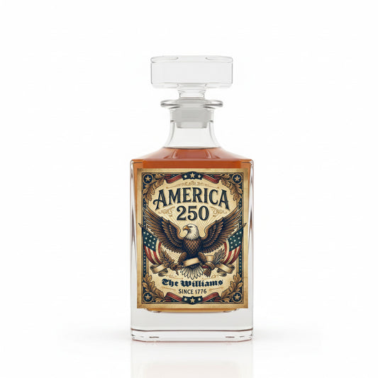 250 Years Of Freedom 250th Birthday America Flag 4th Of July Decanter