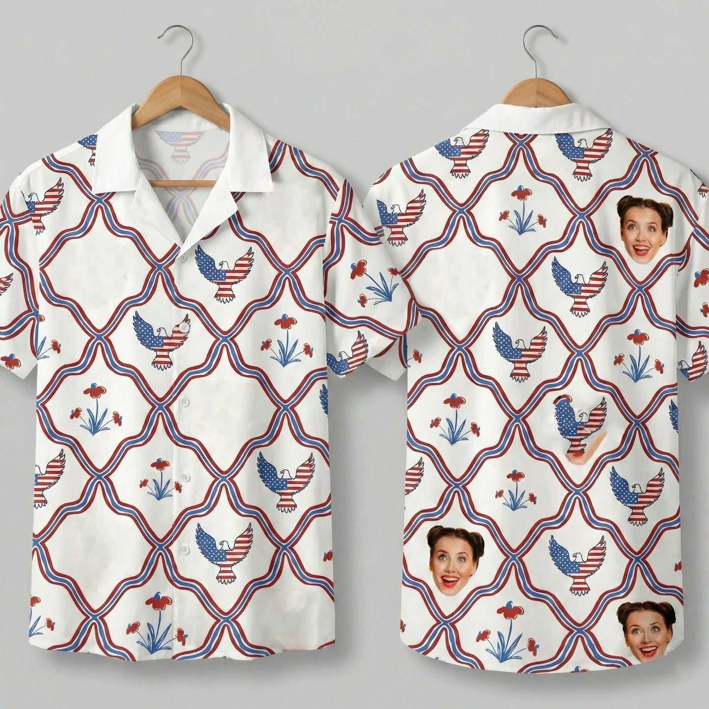 Custom Photo USA 250th Anniversary Patriotic Hawaii Shirt