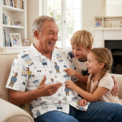 Dad Life Is The Best Life Hawaiian Shirt | Personalized Father's Day Gift for Dad