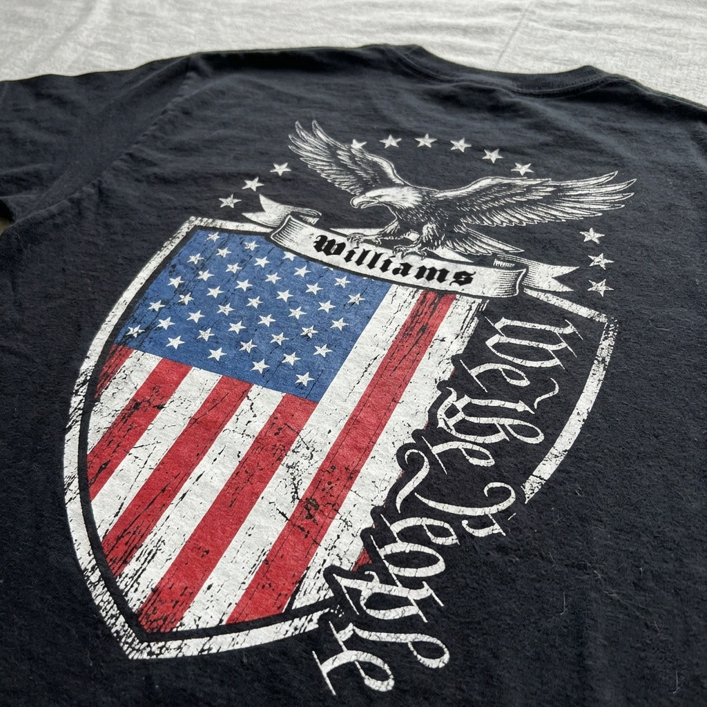 Personalized We The People USA 250 Years T-Shirt – Patriotic Eagle Shield Independence 1776–2026 Back Print Shirt
