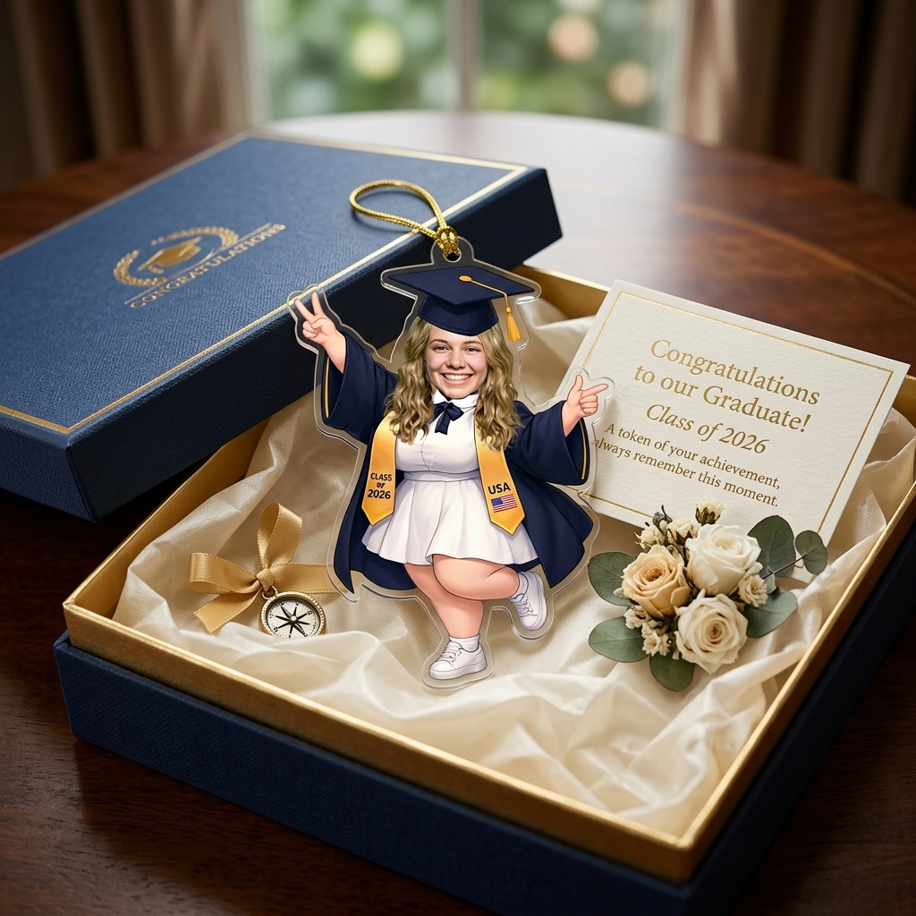 Personalized Graduation Year and Photo Acrylic Ornament