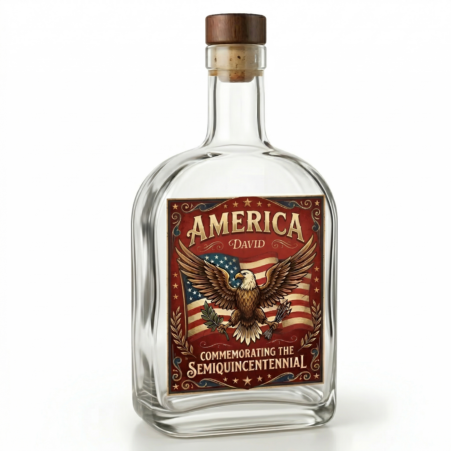 America 250 Years Happy 250th Birthday USA Whiskey Bottle