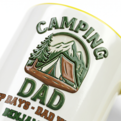 Personalized Camping Mug for Dad – Custom Name Coffee Mug Gift for Father