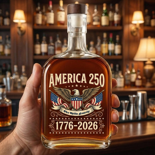 USA 250th Anniversary 250 Years of Freedom America Whiskey Bottle