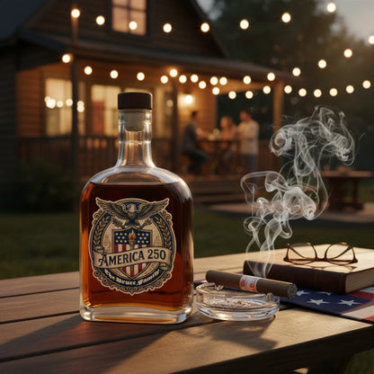 1776 America Patriotic Independence Day Whiskey Bottle