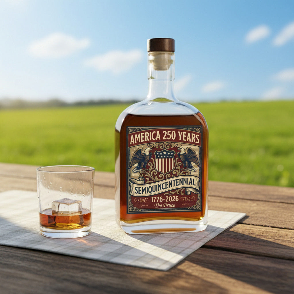 Celebrate Our America 250th Anniversary United States Semiquincentennial Whiskey Bottle