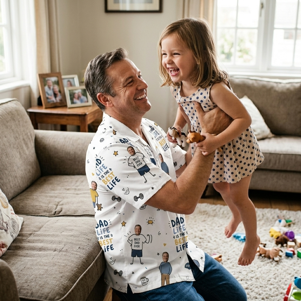 Dad Life Is The Best Life Hawaiian Shirt | Personalized Father's Day Gift for Dad