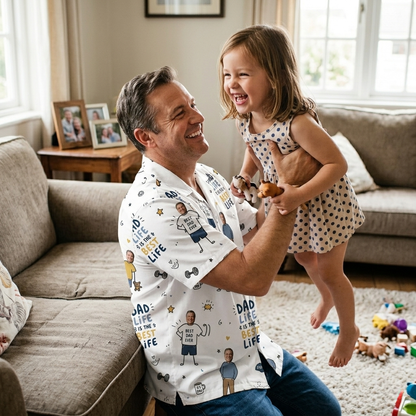 Dad Life Is The Best Life Hawaiian Shirt | Personalized Father's Day Gift for Dad