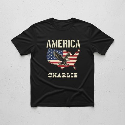 Personalized America 250 Years T-Shirt – Patriotic Eagle USA Map 1776–2026 Independence Anniversary Shirt