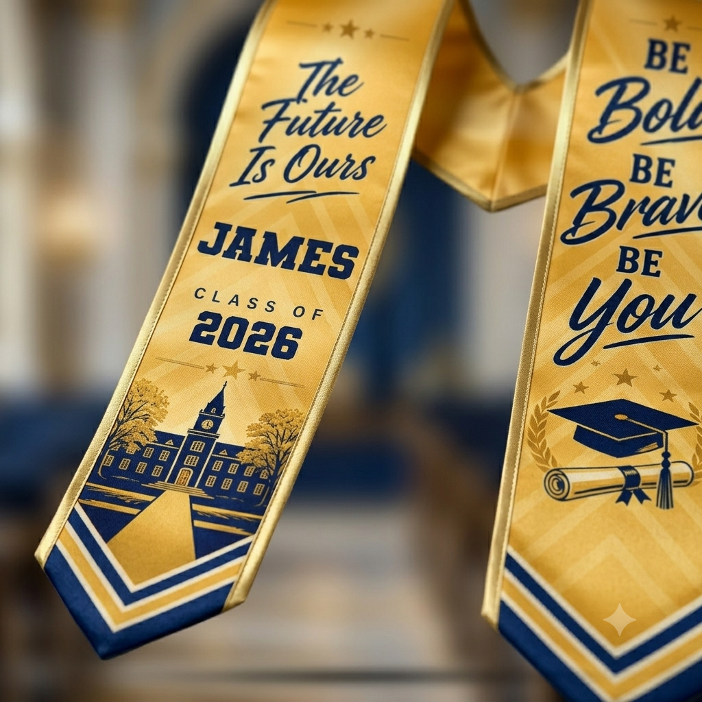 Personalized Be Bold Be Brave Be You Graduation Stole – Custom Photo and Name