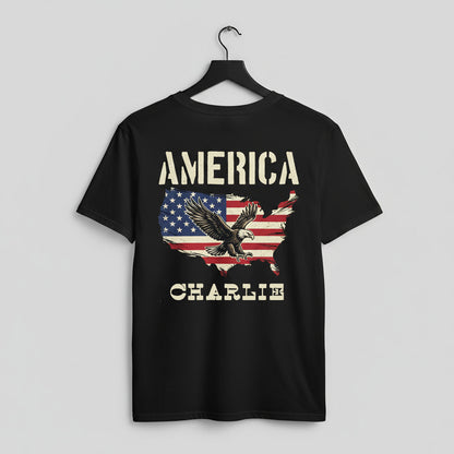 Personalized America 250 Years T-Shirt – Patriotic Eagle USA Map 1776–2026 Independence Anniversary Shirt