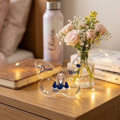Personalized Dream Big Work Hard Graduation Acrylic Plaque – Name and Photo