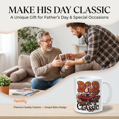 Personalized Dad Mug – “Dad You’re Classic” Custom Name Coffee Mug