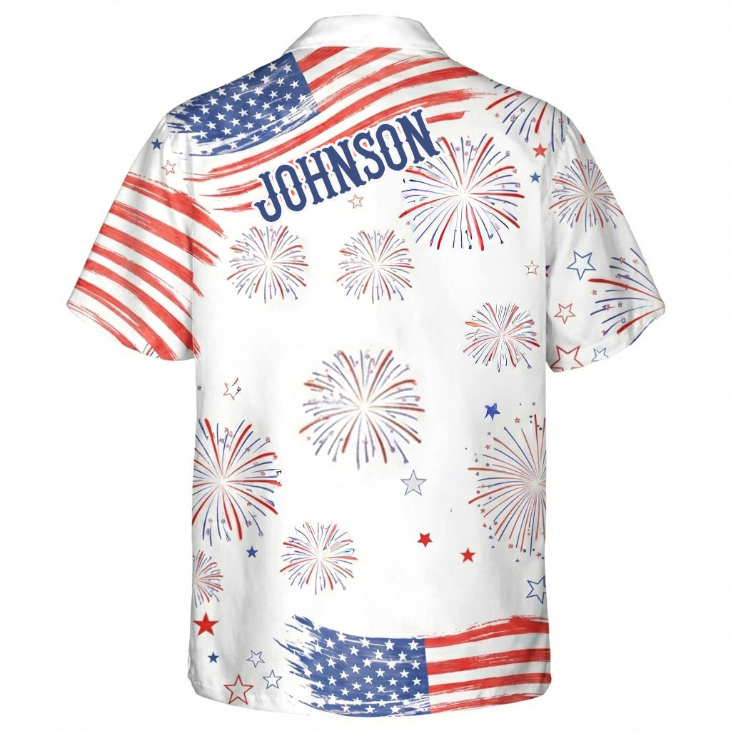 Custom Name Happy Independence's Day USA Eagle Faith, Family & Freedom 3D Hawaii Shirt