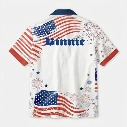 Custom Name Patriotic 250th Anniversary God Bless America Eagle Hawaii Shirt