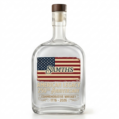 America 250th Birthday US Flag 250 Years We The People Whiskey Bottle