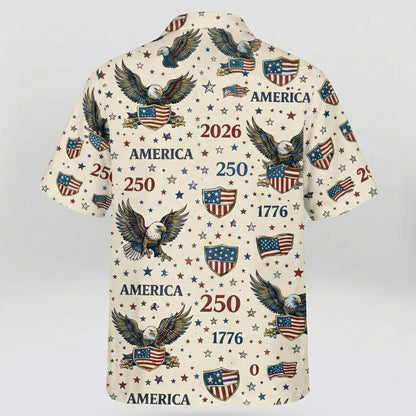 Celebrate America's 250th Anniversary Personalized Patriotic Hawaiian Shirt