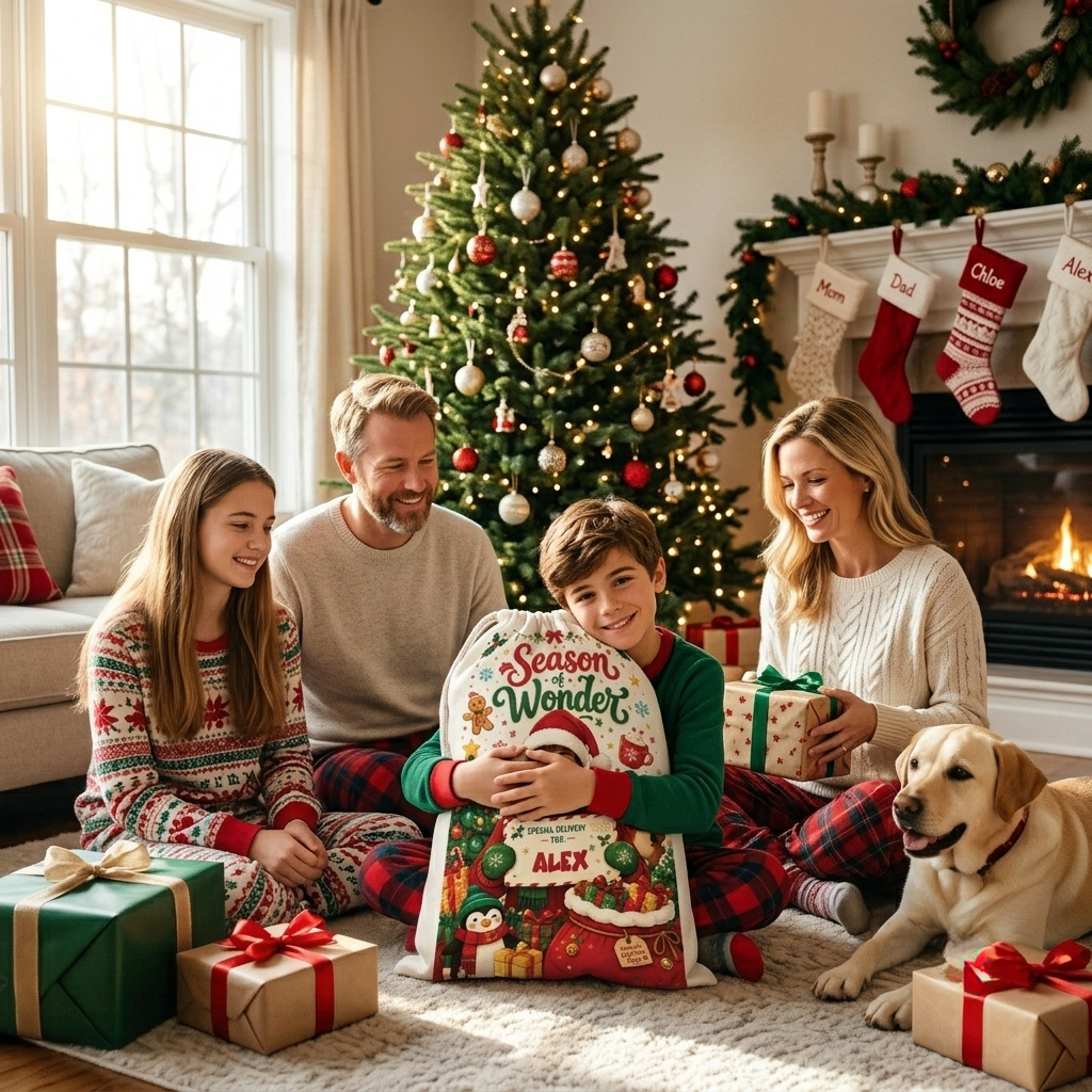 Personalized Season of Wonder Christmas Sack with Custom Name