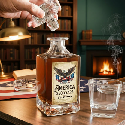 America 250 Years of Freedom Patriotic Eagle Flag Decanter