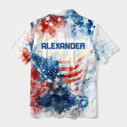 Custom Name Patriotic 250th Anniversary God Bless America Eagle 1776–2026 Hawaii Shirt