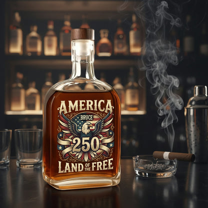 America 250 USA Freedom Liberty Whiskey Bottle