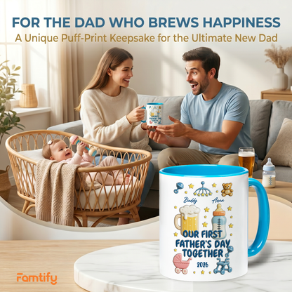Personalized Father Accent Mug – First Father’s Day Custom Coffee Mug