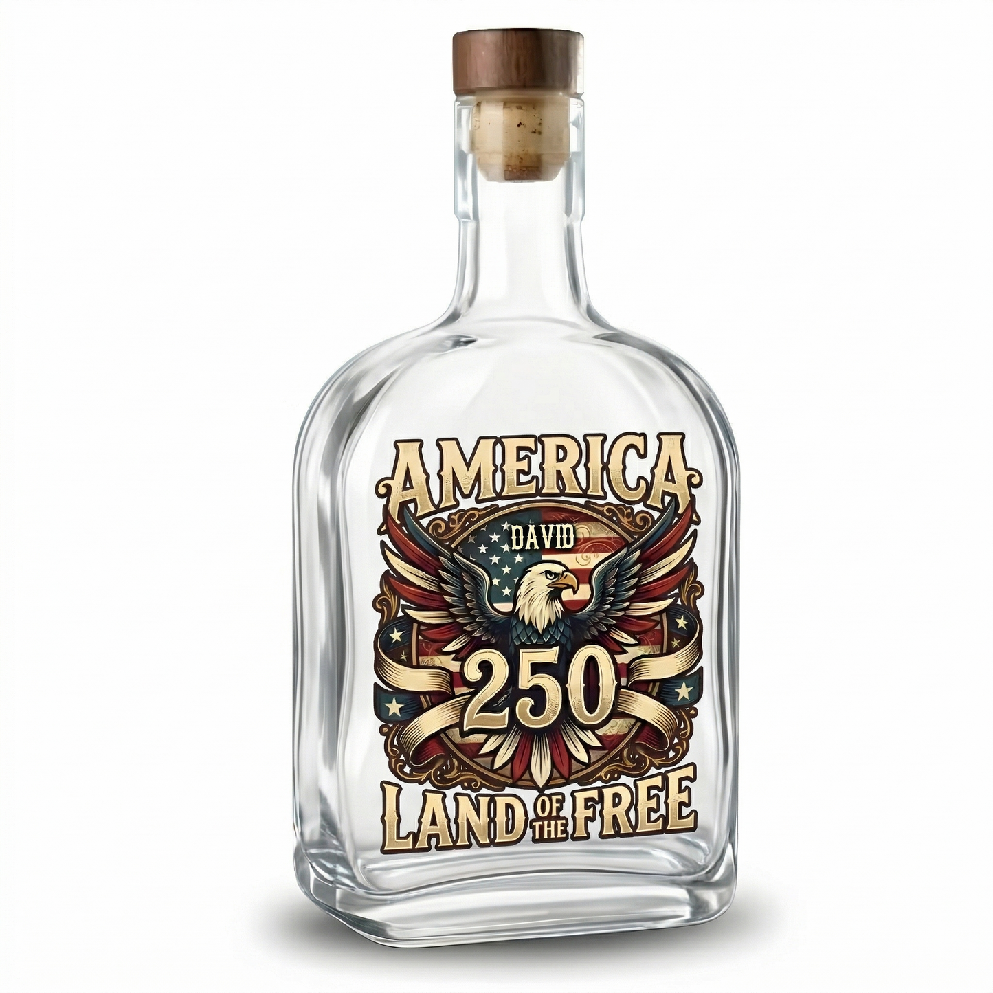 America 250 USA Freedom Liberty Whiskey Bottle