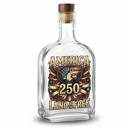 America 250 USA Freedom Liberty Whiskey Bottle