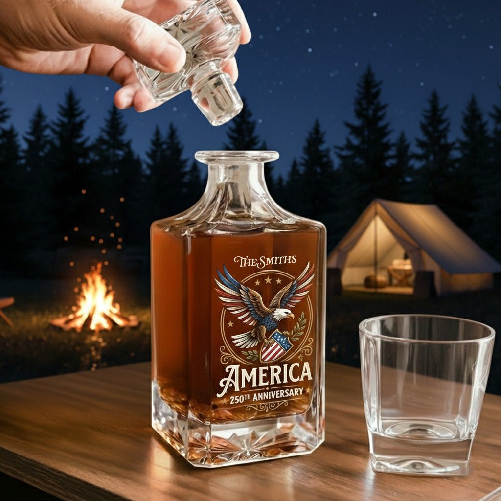Celebrate 250 Years of America USA Anniversary 1776-2026 Decanter