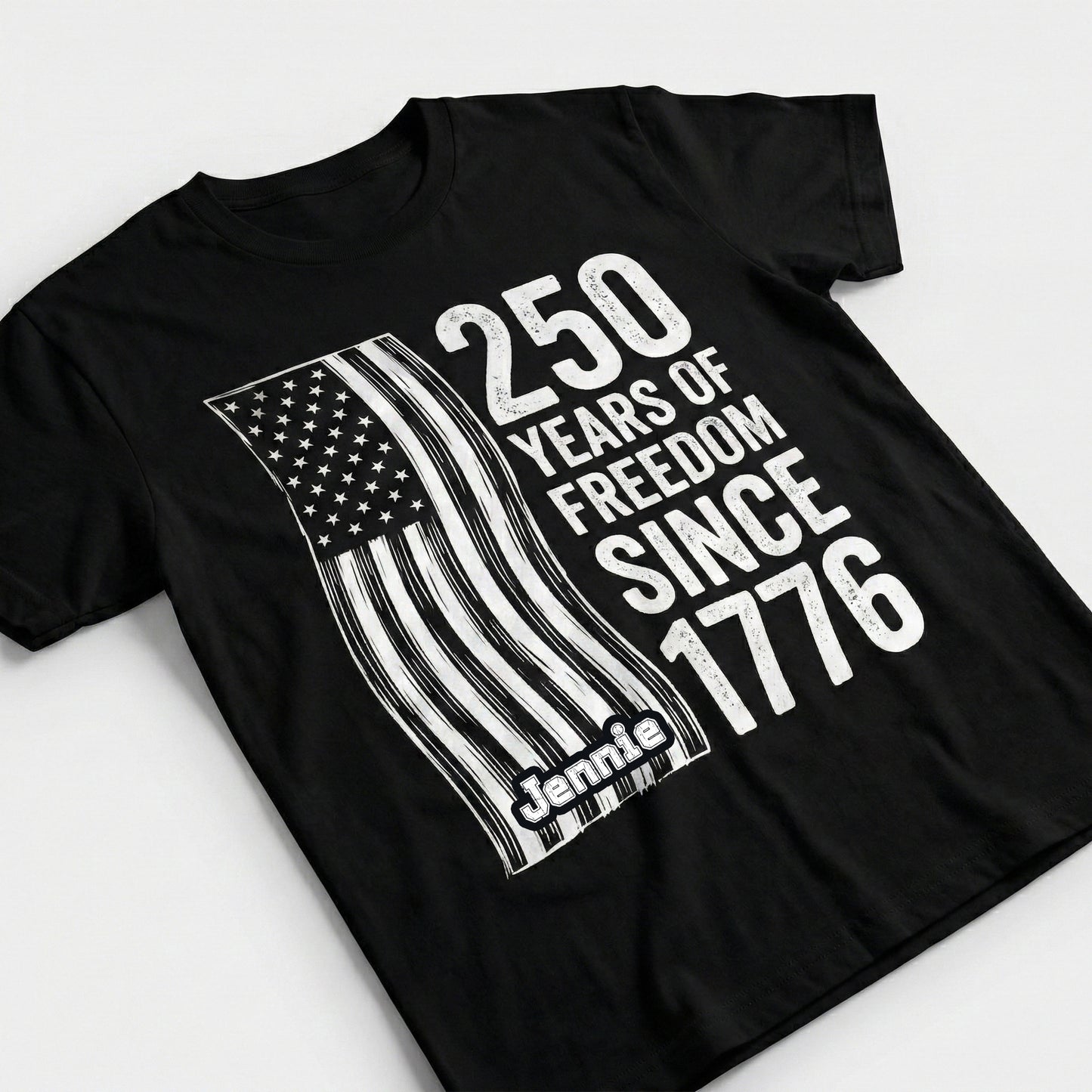 250 Years of Freedom Since 1776 Shirt – Patriotic USA Flag 4th of July 2026 Personalized Name Tee