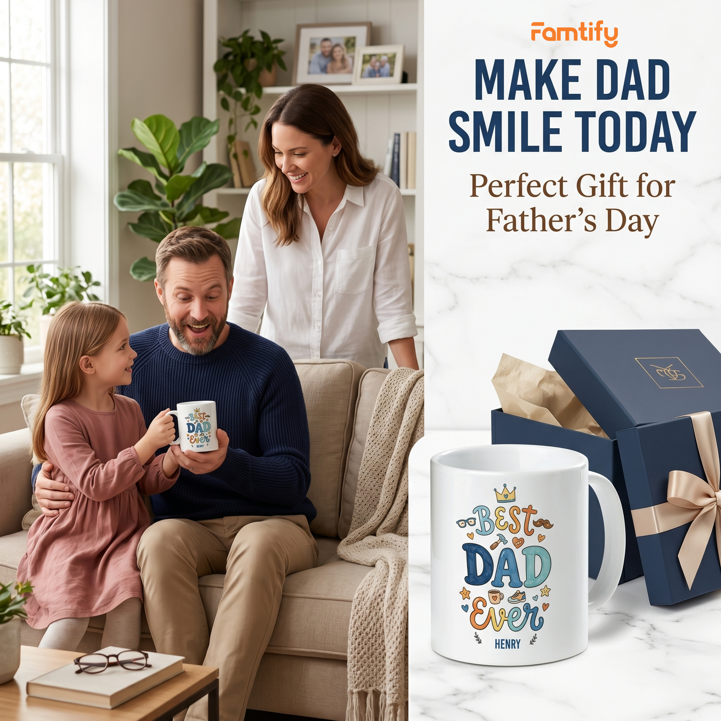 Best Dad Ever Funny Ceramic Mug – Coffee Cup Gift for Dad, Father’s Day Gift Idea