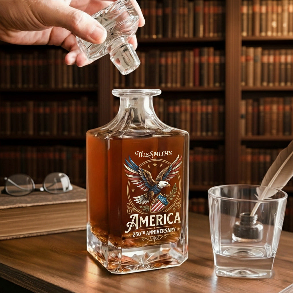 Celebrate 250 Years of America USA Anniversary 1776-2026 Decanter