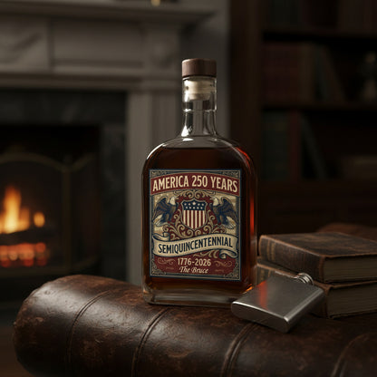 Celebrate Our America 250th Anniversary United States Semiquincentennial Whiskey Bottle