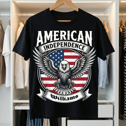 Personalized American Independence Eagle T-Shirt – USA 250 Years Anniversary 1776–2026 Patriotic Shirt