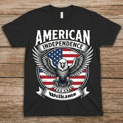 Personalized American Independence Eagle T-Shirt – USA 250 Years Anniversary 1776–2026 Patriotic Shirt