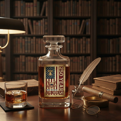 America 250th Birthday US Flag 250 Years We The People Decanter